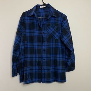 Blue/Black Plaid Button Up Shirt